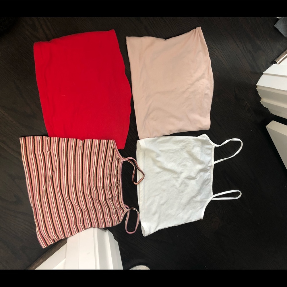 BUNDLE- 2 Brandy spaghetti strap tanks,2 tube tops
